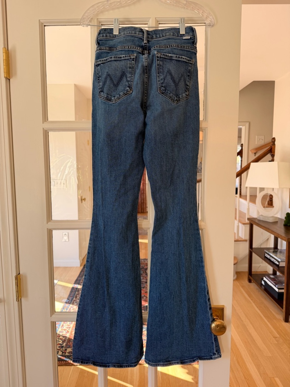 MOTHER Medium Blue High-Rise Flare Jeans - Picture 2 of 4